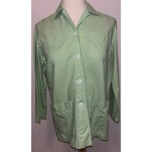 Liz Claiborne women's green button up shacket collared chore jacket pockets S